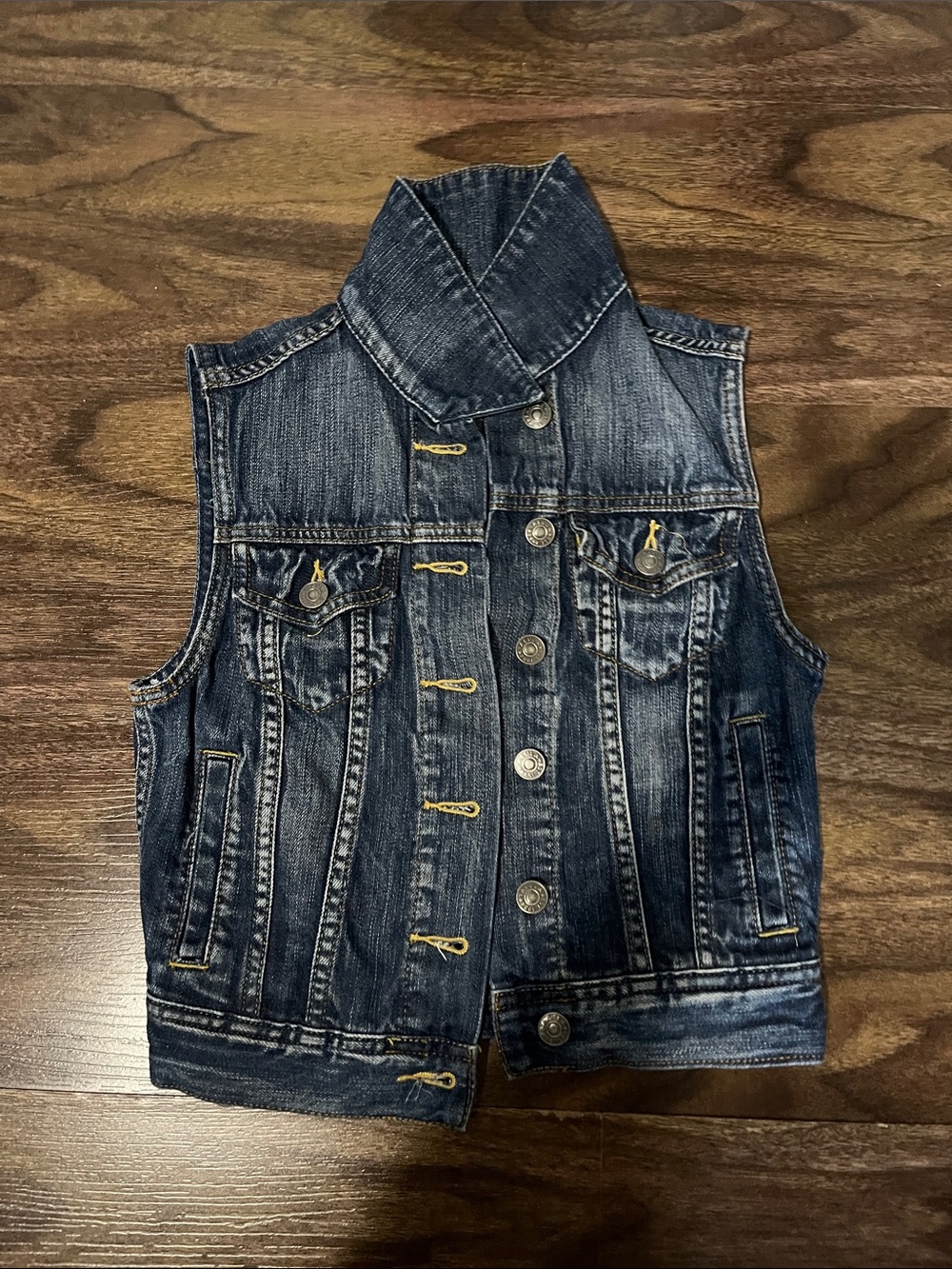 Talula Dark Wash Denim Vest Jean Jacket